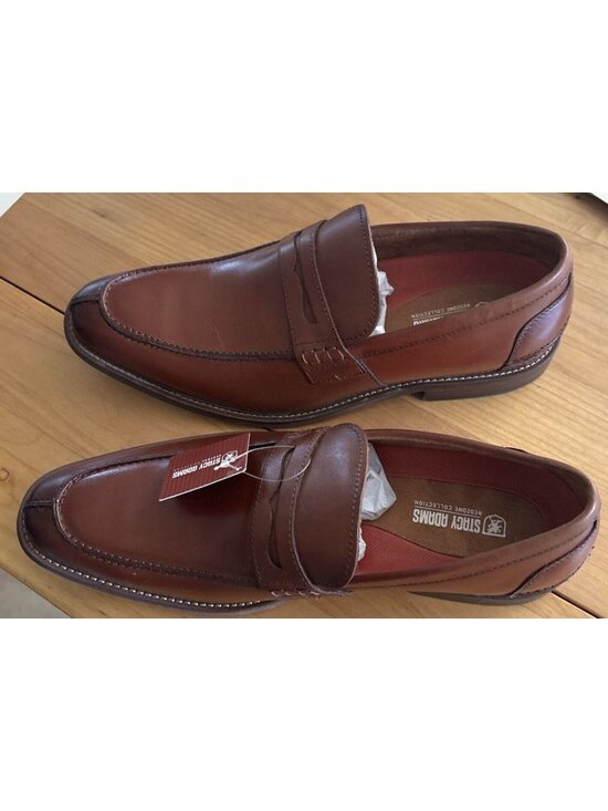 Mens Stacy Adams Marlowe Penny Slip On Cogac Leather 25550-221 Size 13 NWOB main image 9